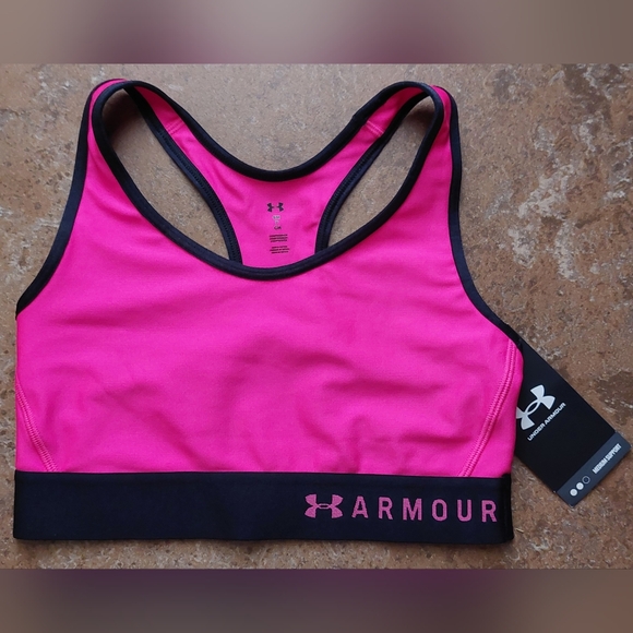 Under Armour Womens Athletic Mid Keyhole Graphic Quick-Drying Sports Bra size S - Picture 1 of 5